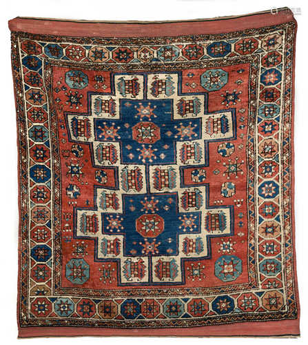 Bergama Rug. Circa 1875. Even pile. A couple minor repairs. 5' 8