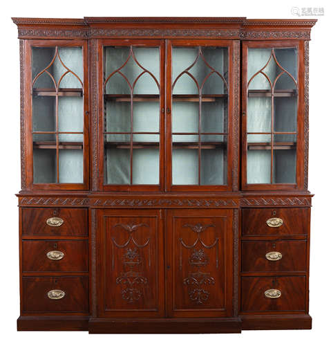 18th Century English Mahogany Breakfront. Private Collection, Buffalo, NY. The Peter Tillou