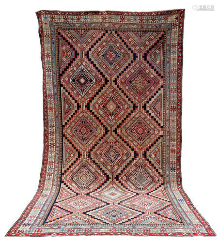 Shirvan. Circa 1900. Even pile, small areas of wear. 11' 9