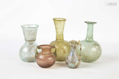 Five Pieces of Roman Glass. Max Ht. 7