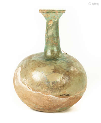 Large Roman Glass Bottle. Ht. 10