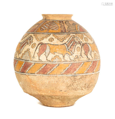 Indus Valley Vessel. Circa 2500 B.C. Stylized animal decoration. Excellent condition. Ht. 14