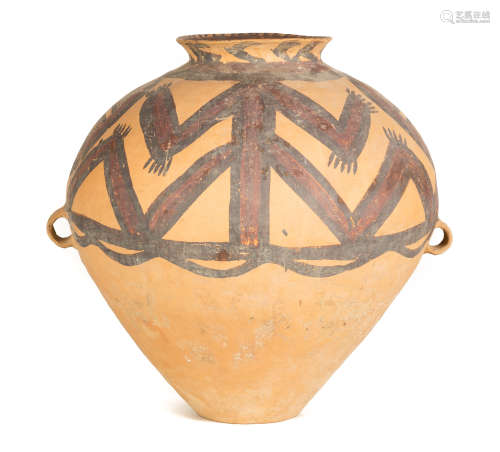 Neolithic Chinese Painted Jar. Circa 1500 B.C. Excellent Ht. 18
