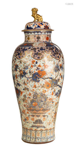 Monumental Imari Floor Vase. Ht. 52