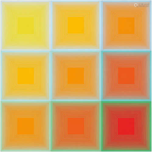 Richard Anuszkiewicz (b. 1930) Spectral 9 - A Variable Multiple. 1969. A set of nine screenprints in