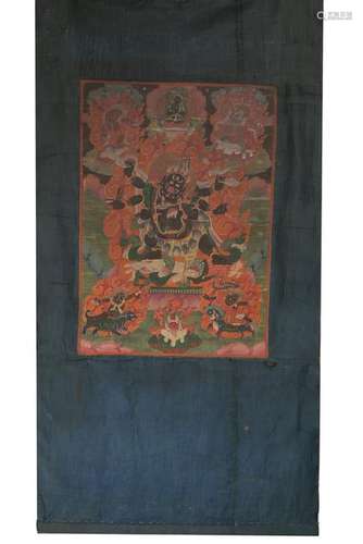 A THANGKA OF VAJRABHAIRAVA.QING PERIOD