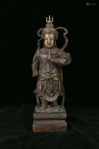 A BRONZE FIGURE OF WEITUO.ANTIQUE