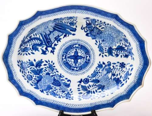 Chinese Blue & White Fitzhugh Porcelain Platter