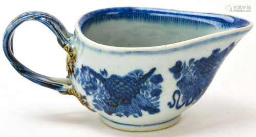 Chinese Fitzhugh Blue & White Porcelain Gravy Boat