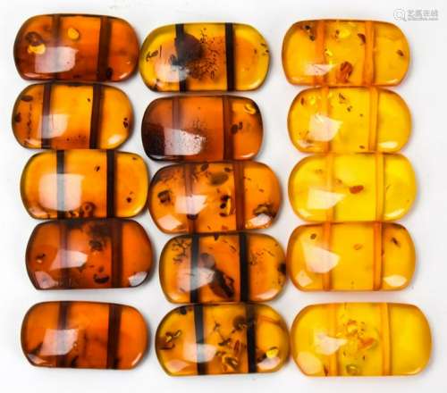 Collection of Carved Amber Beads for Jewelry
