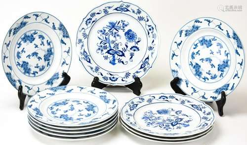 Lot Blue & White Asian Style Salad Plates