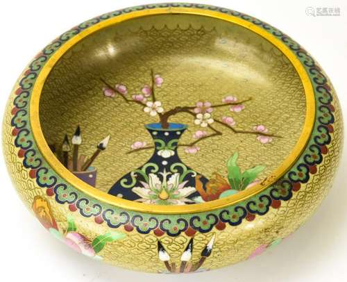 Chinese Cloisonne Peach Motif Bowl / Centerpiece