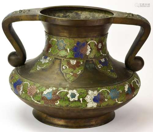Large Chinese Cloisonne Archaic Bronze Vessel