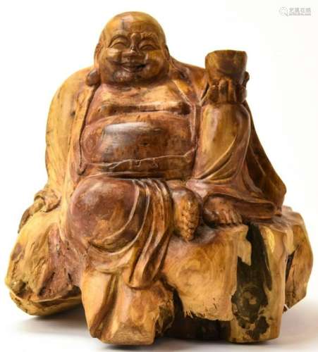 Chinese Hand Carved Wooden Buddha Statue