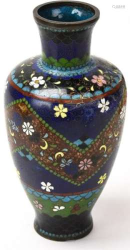 Antique Chinese Cloisonne Enamel Balustrade Vase