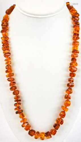 Vintage Russian Amber Bead Necklace Strand