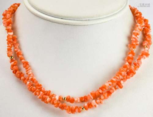 Beaded Coral Necklace Strand