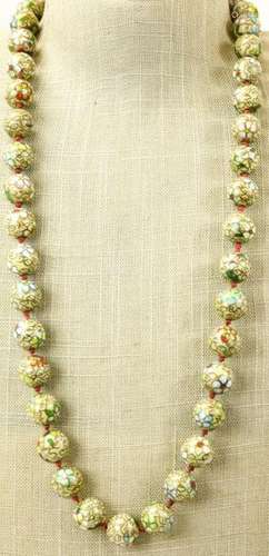 Vintage Chinese Very Large Cloisonne Bead Necklace