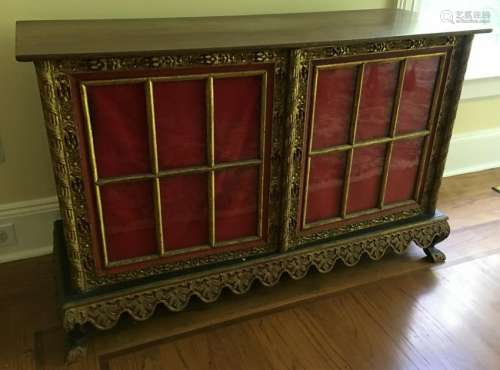 Antique Chinese Heavily Carved Buffet / Sideboard