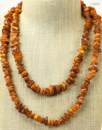 49 Inch Necklace Strand of Amber Beads