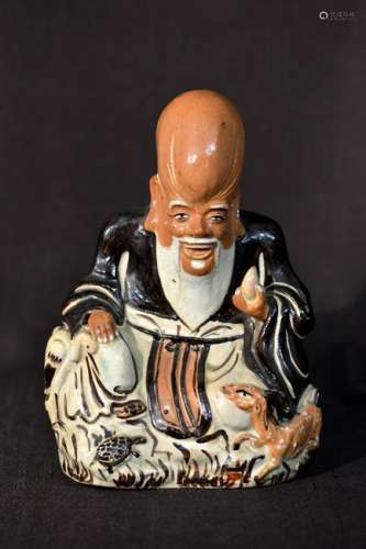 Chinese Chizhou Kiln Porcelain Model of a Shoulao -