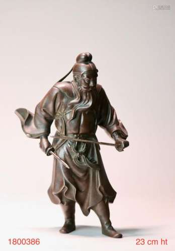 Japanese Bronze Figurine of Shoji - Signed