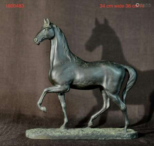Japanese Bronze Horse - Signed