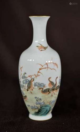 Chinese Porcelain Vase with Goose