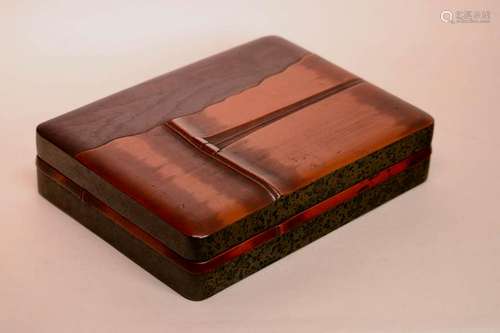 Japanese Lacquer Box of Bamboo Shape