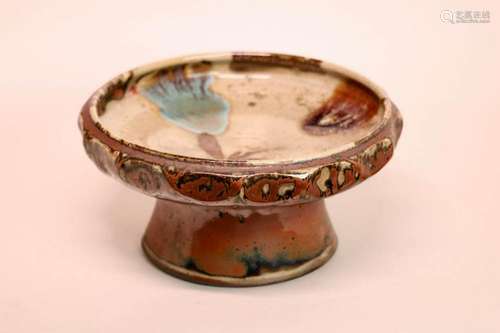 Japanese Ceramic High Foot Bowl - Foambe Glaze