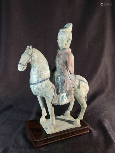 Chinese Han Pottery Horse Rider