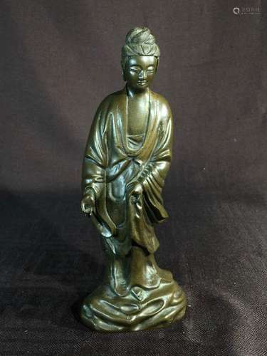 Chinese Bronze Standing Kuanyin