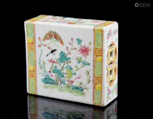 Chinese Famille Rose Porcelain Pillow