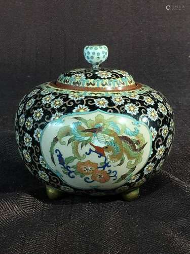 Japanese Cloisonne Koro - Pheonix