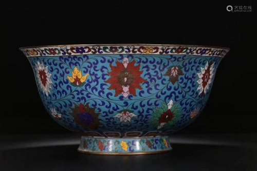 CHINESE LARGE CLOISONNE BEAST PATTERN BOWL