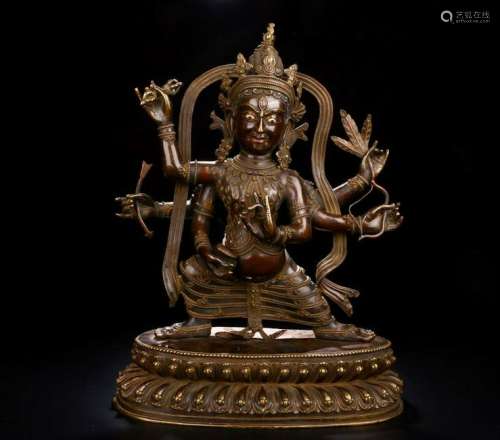 CHINESE BRONZE FIGURE OF CAKRASAMVARA