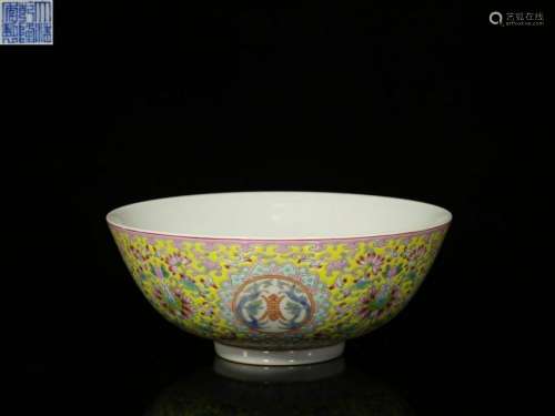 CHINESE FAMILLE ROSE PORCELAIN BOWL W. MARK