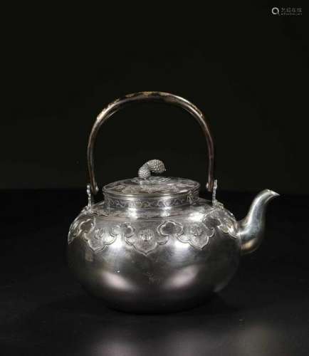 CHINESE SILVER TEA POT