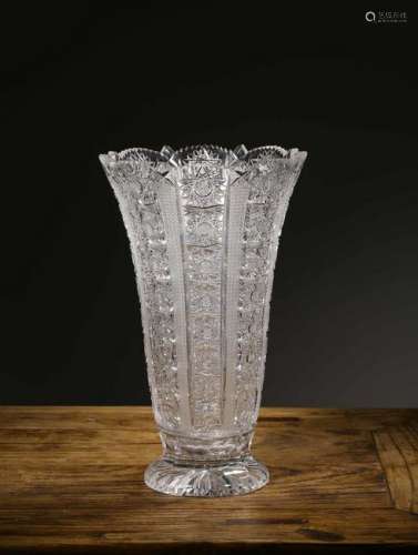 CZECH BOHEMIAN CRYSTAL GLASS VASE