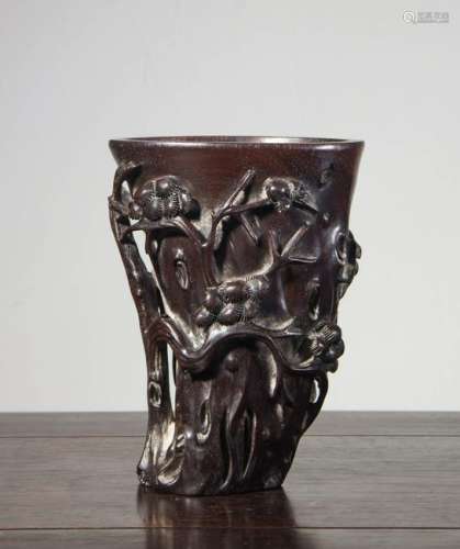 CHINESE ZITAN/HARDWOOD LIBATION CUP