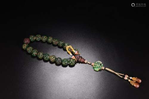 CHINESE JADEITE BEADS PRAYER BRACELET