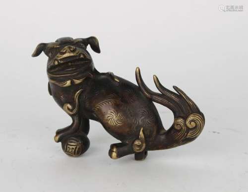 CHINESE BRONZE FIGURE OF FOOLION
