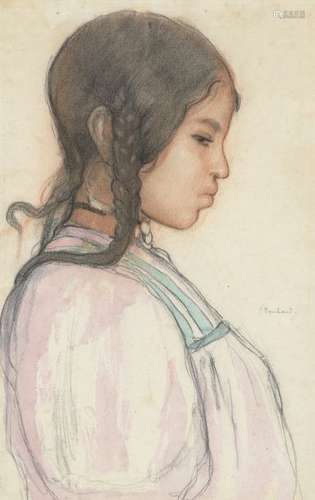 Jean BOUCHAUD (1891 1977). Jeune fille de profil. …