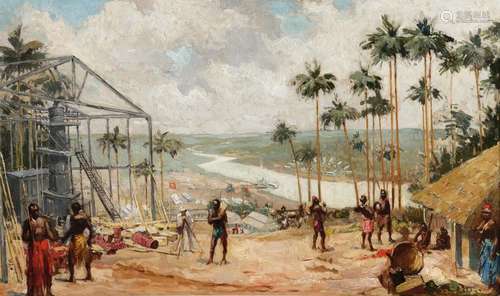 Alfred T. BASTIEN (1873 1955) Le fleuve Congo. Hu…