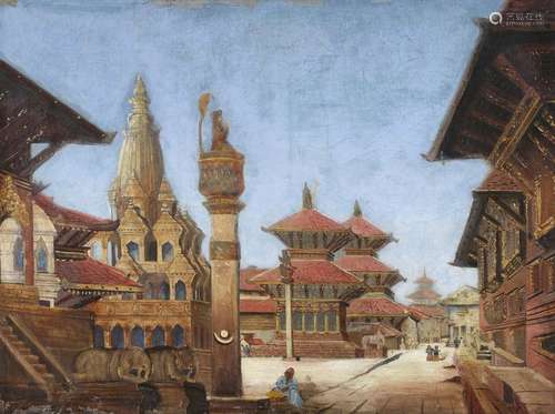 Ecole des peintres voyageurs. Durbar Square. Ville…