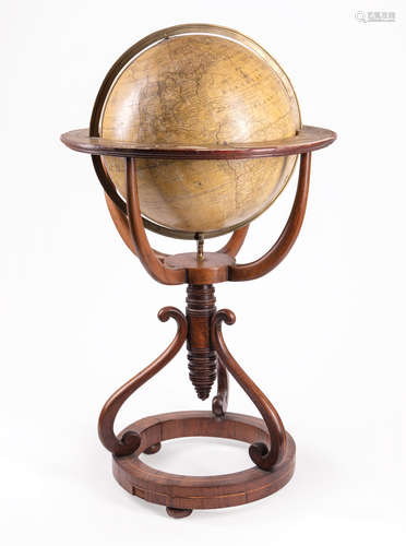 George III Twelve-Inch Terrestrial Floor Globe , 1782, cartouche reading 