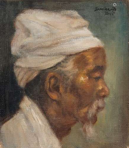 SUMINARTO (XXe siècle). Portrait d'homme. Huile su…