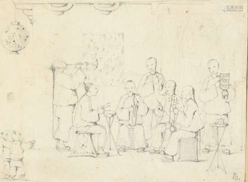 Auguste BORGET (1808 1877). Musiciens chinois. Des…