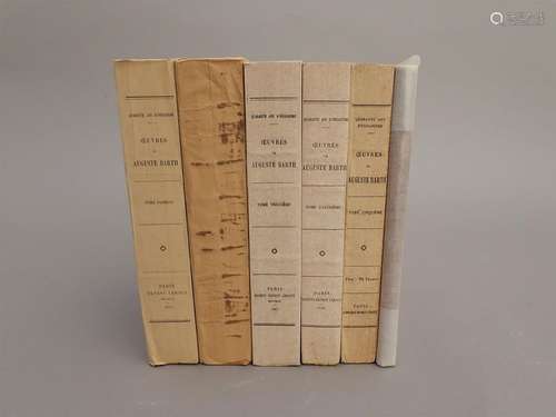 Lot de 6 volumes: BARTH (Auguste), Quarante ans d'…