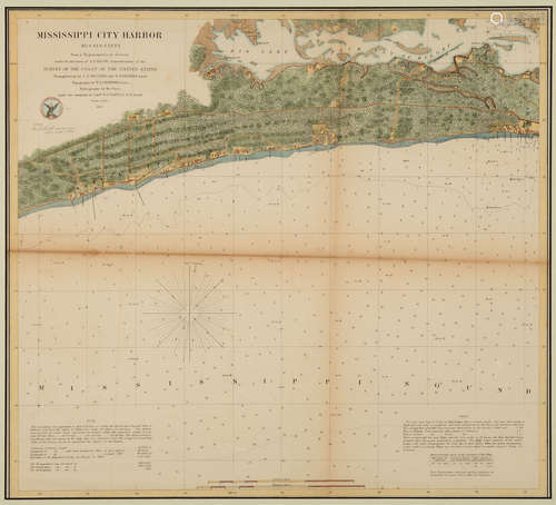 Two Antique Mississippi Coast Maps , 